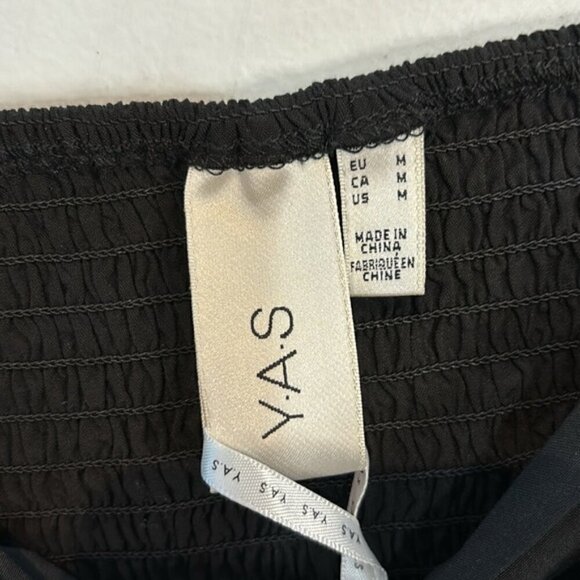 Yasdanube Smocked Wrap Crop Top Black Medium - Picture 7 of 9